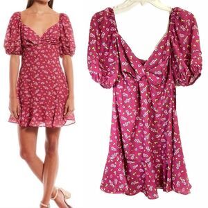 NEW City Vibe Pink Floral Fun Flirty Mini Dress, Wine Pink, Junior Size 1